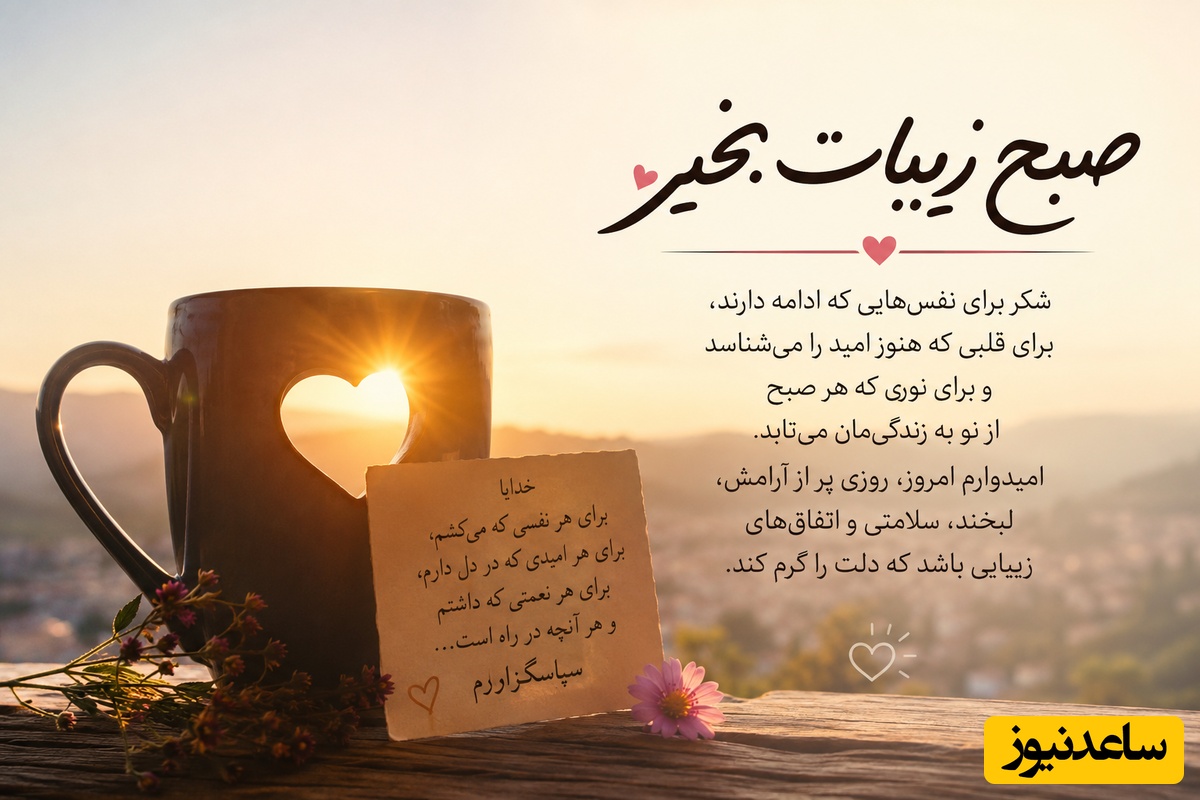شکرگزاری صبحگاهی / امروز را با این جمله آغاز می‌کنم: «خدایا، برای هر آنچه دارم و هر آنچه در راه است، سپاسگزارم / شکرگزاری امروز دوشنبه 29 تیر 1405 + ویدئو