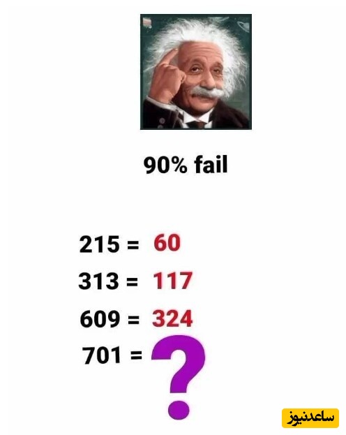 چالش روزانه‌ی باهوش شو!/ فقط نابغه هایی با ضریب هوشی برابر با انیشتین می توانند این بازی فکری را زیر 9 ثانیه حل کنند/ عدد گمشده کدام است؟