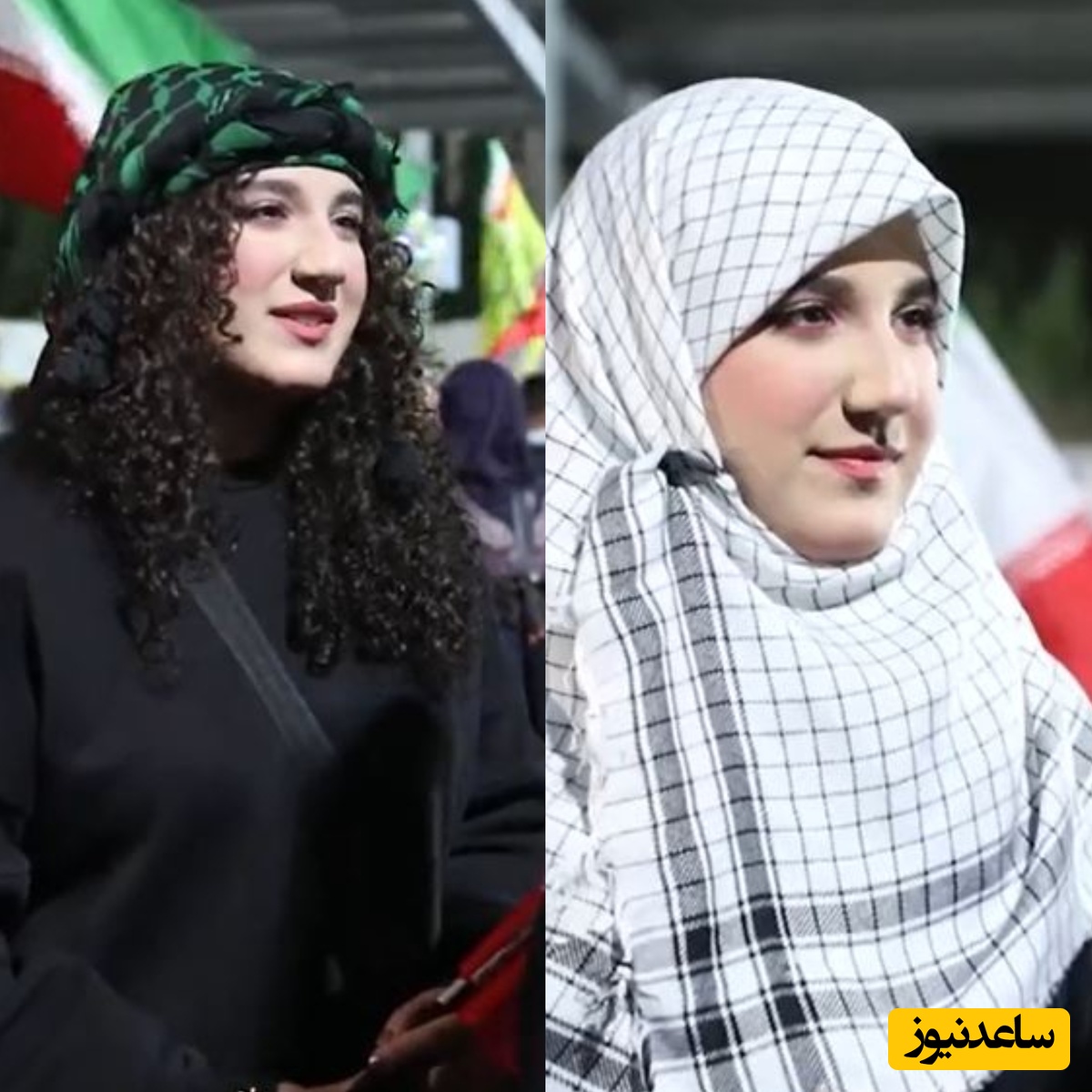 اشک‌های دختر ایرانی و طلب حلالیتش از رهبر شهید انقلاب در تجمعات شبانه؛ در نهایت چفیه‌ای که نماد مقاومته رو بر سر کرد و محجبه شد!+فیلم