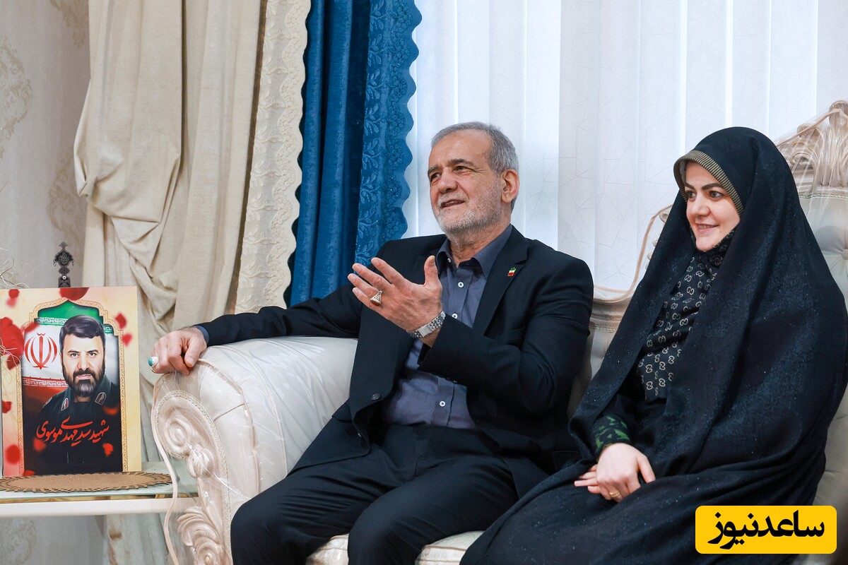 مسعود پزشکیان به همراه دختر و دامادش عصر دیروز برای ادای احترام به منزل شهید آل‌هاشم و سرتیم حفاظت شهیدرئیسی رفت+ عکس
