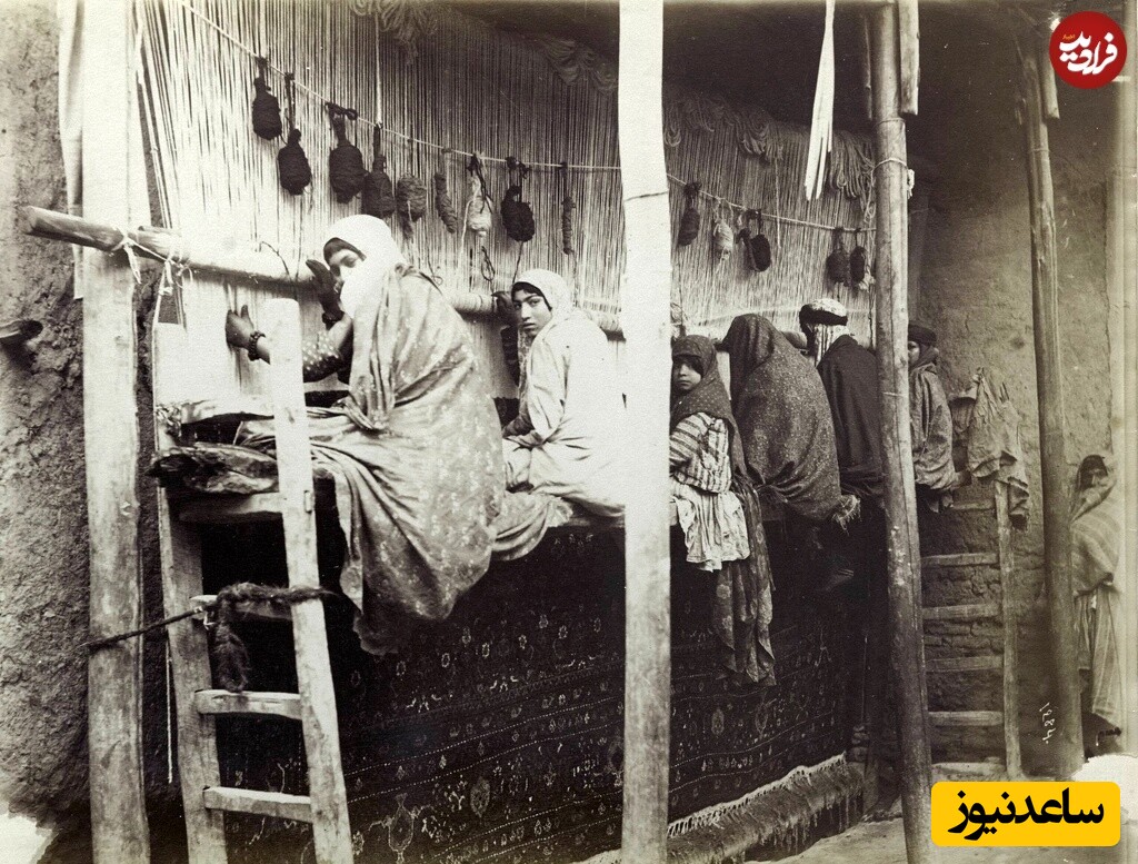 دختران در کارگاه قالیبافی