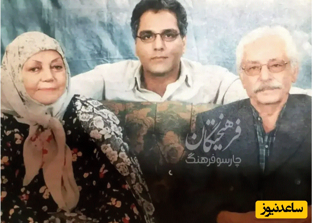 جمشید مشایخی در کنار حمیده خیرآبادی و مهران مدیری