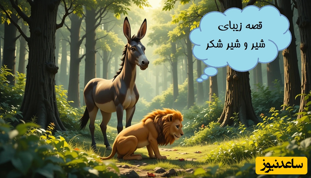 کتاب داستان کودکان / قصه زیبای شیر و شیر شکر برای کودکان؛ خری که با هوش خود شیر را فریب داد