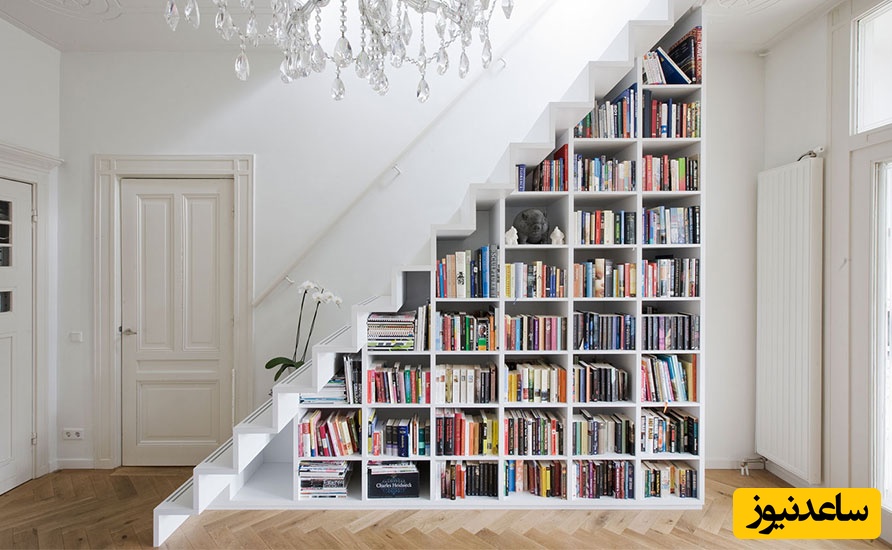 خلاقیت آقای نجار در طراحی کتابخانه و چیدمان خاص اتاق/ مغز طراح داخلی این اتاق رو واقعا باید طلا گرفت👌