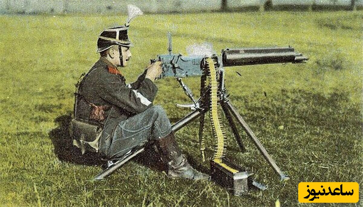 فیلم رنگی شده از آزمایشِ اولین مسلسل دنیا توسط مخترعش در سال 1897