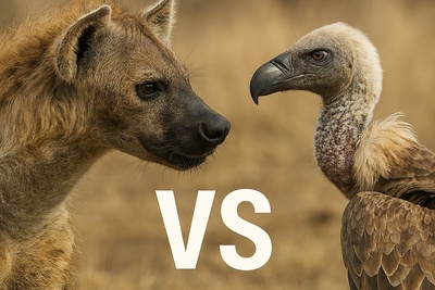 (ویدئو) صحنه‌ای نفس‌گیر در حیات‌وحش؛ کفتار تنها برای نجات جانش از دست لاشخورها این کار عجیب را انجام داد!/ «یه بار جستی ملخک…»