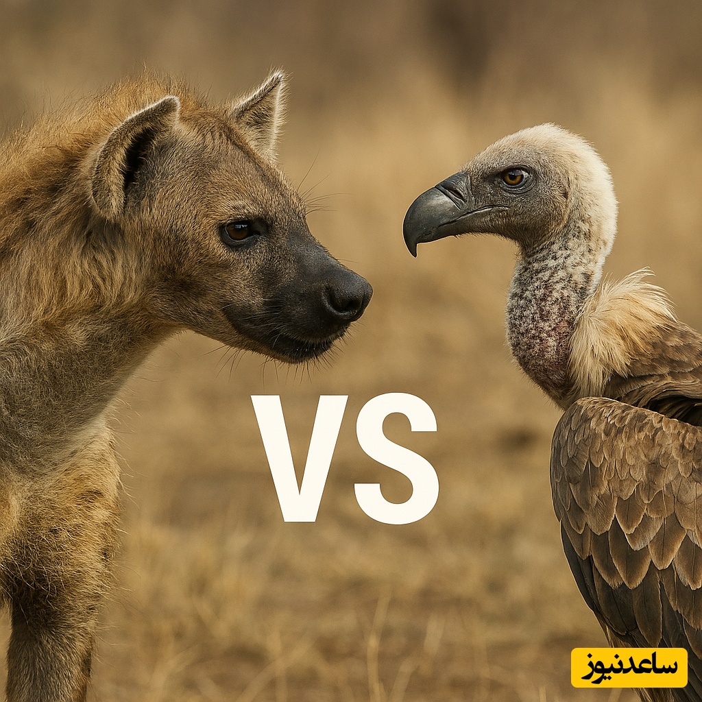 (ویدئو) صحنه‌ای نفس‌گیر در حیات‌وحش؛ کفتار تنها برای نجات جانش از دست لاشخورها این کار عجیب را انجام داد!/ «یه بار جستی ملخک…»