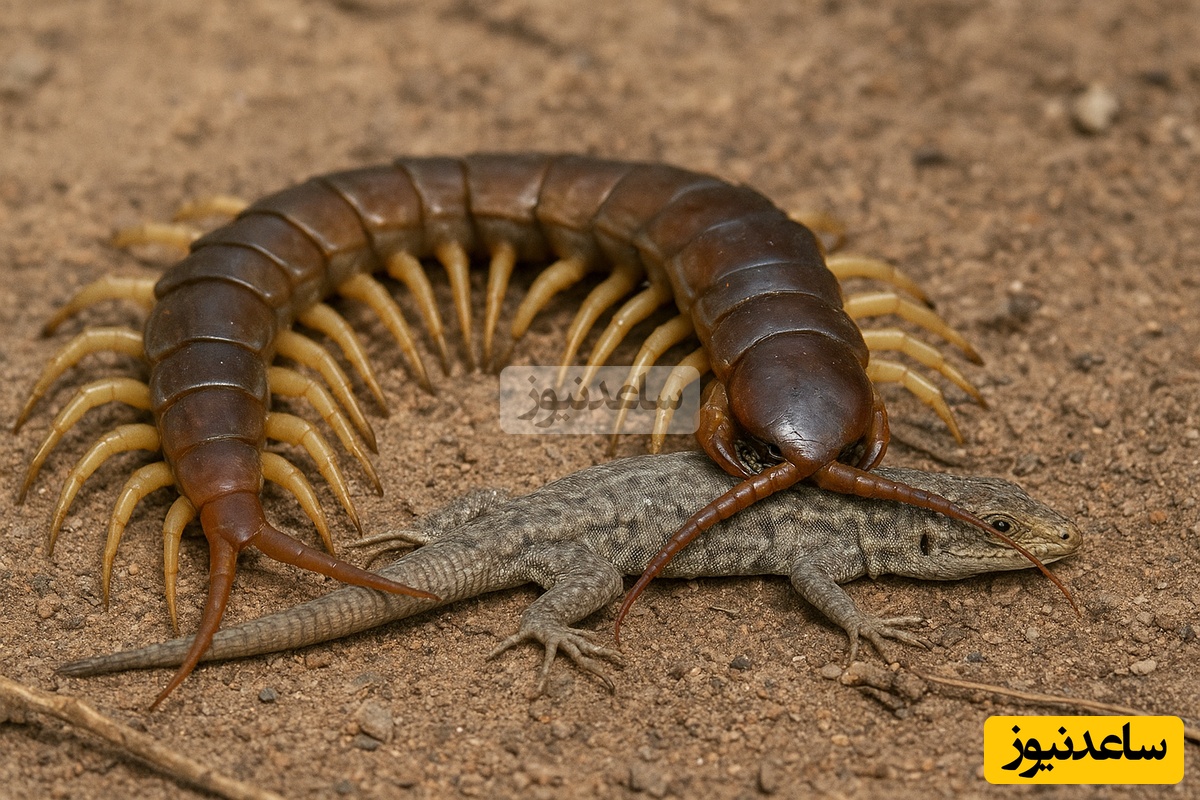 فیلم/ مستند حیات وحش حیوانات / نبرد هزارپا و مارمولک