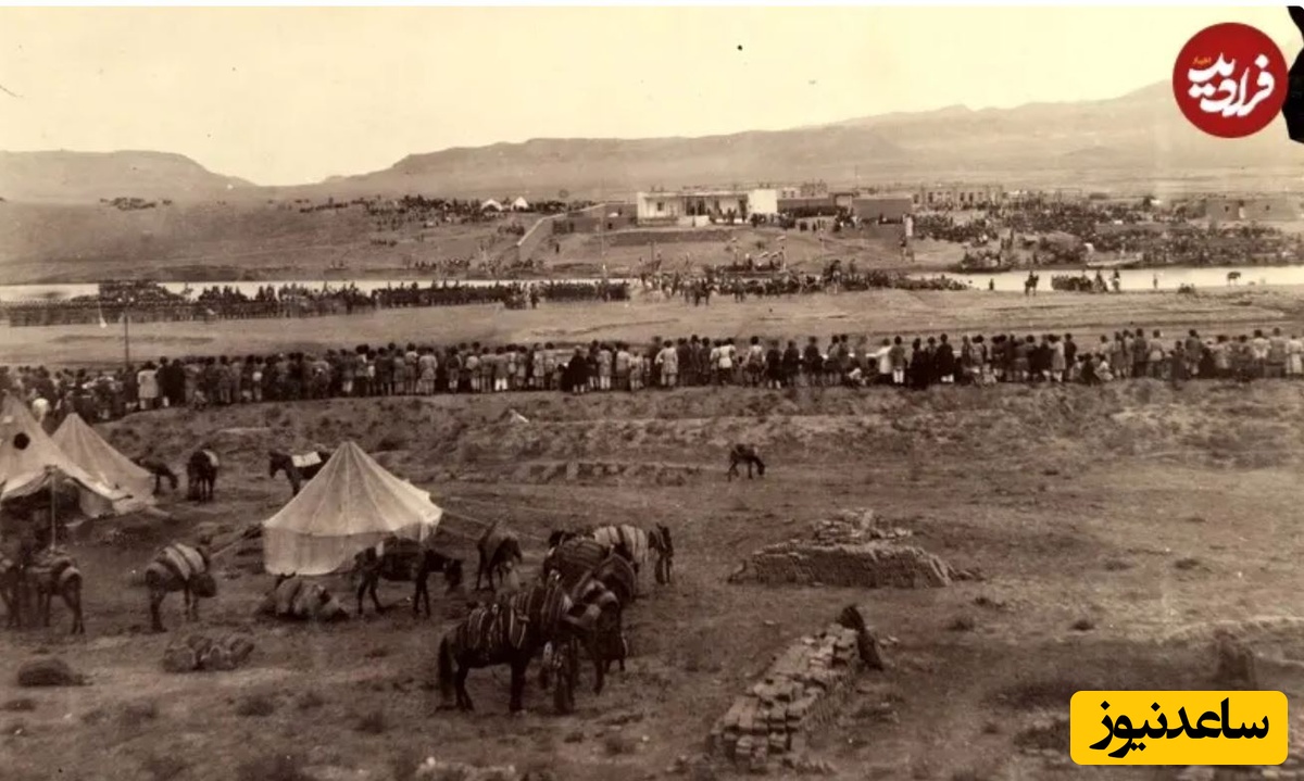 استقبال از ناصرالدین شاه در ساحل رود ارس در زمان بازگشت او از سفر فرنگستان