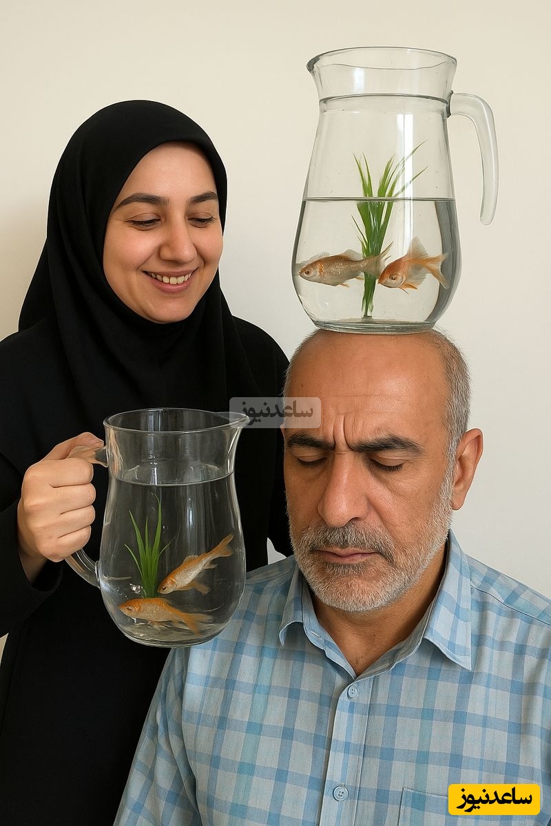 خلاقیت خنده‌دار " مادر ایرانی" در استفاده بهینه از شوهر جان به جای تنگ ماهی تاریخ ساز شد/ دیگه دغدغه عید و ماهی و سبزه رو نداشته باشین/100 درصد تضمینی😂