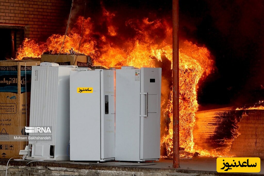 آتش سوزی مهیب در کارخانه الکترو استیل مشهد