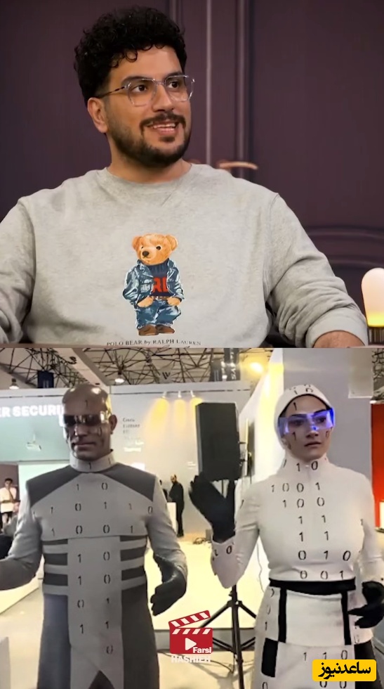 (ویدئو) ربات‌های نمایشگاه کیش درصدهای خصوصی زندگی امیرحسین قیاسی رو لو دادن/ درصد شوخ طبعی:93، درصد اعتیاد...🤣🤣