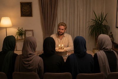 ویدیویی که امروز حسابی سروصدا کرد؛ تبریک تولد 5 همسر جوانِ یک مرد ایرانیِ 36 ساله که به سوژه داغ کانال‌ها و پیج‌های خبری تبدیل شد