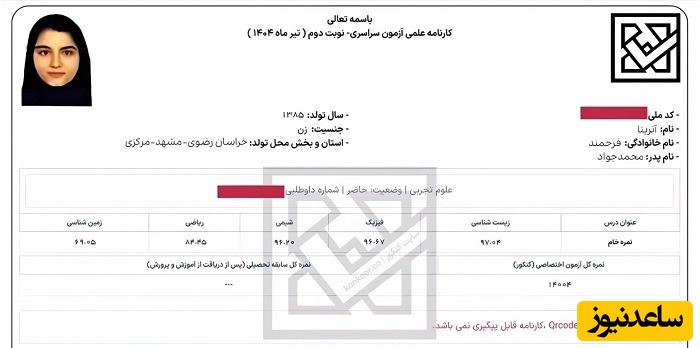 کارنامه آترینا فرحمند