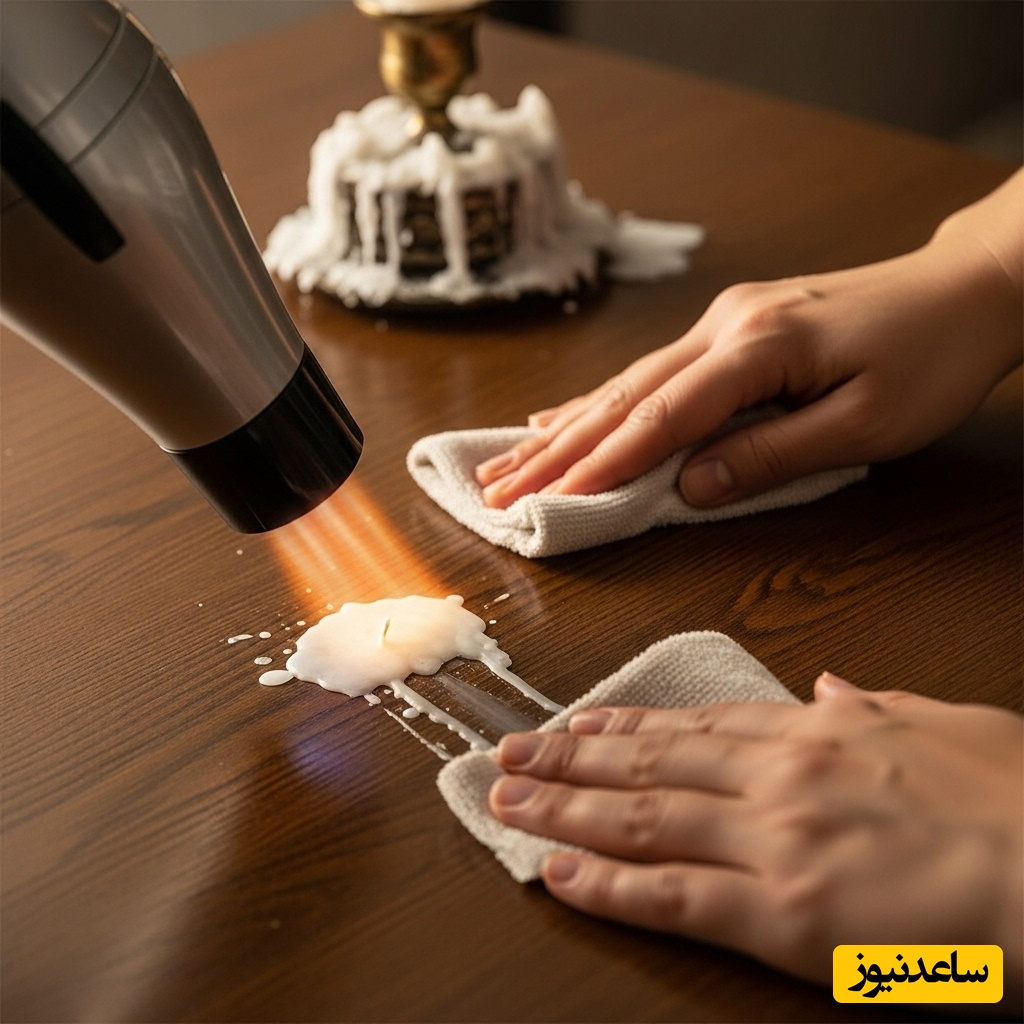 پاک کردن لکه شمع