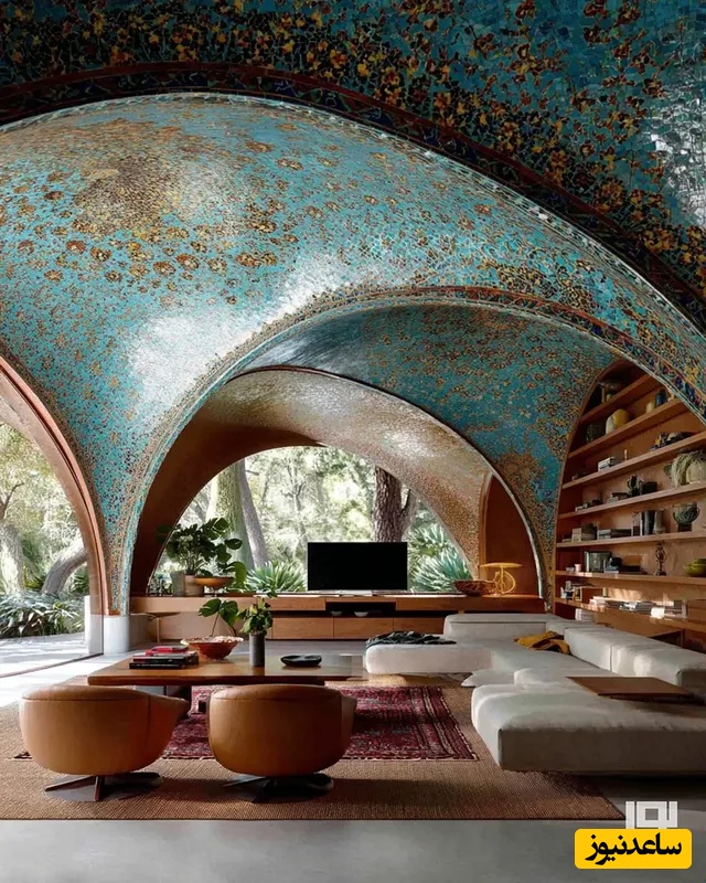 نگاهی خیره کننده به معماری خانه با کاشی‌کاری فیروزه‌ای و طاق‌های اصیل ایرانی که جهان را شگفت زده کرد/  پشت این سادگی جهانی از خلاقیت پنهان است + عکس