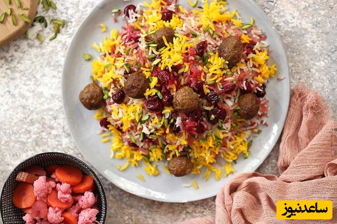 پلو با گوشت قلقلی