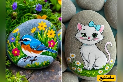 خلاقیت ساده ی نقاشی روی سنگ رودخانه برای دکوراسیون دوست داشتنی + ویدئو