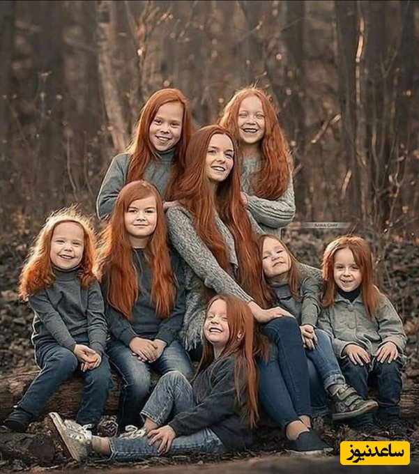 مادر ایرلندی با 7 دخترش