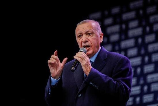 سخنرانی اردوغان رییس جمهوری ترکیه در جمع حامیانش در شهر استانبول 2 روز مانده به انتخابات سرنوشت ساز ریاست جمهوری ترکیه/ رویترز