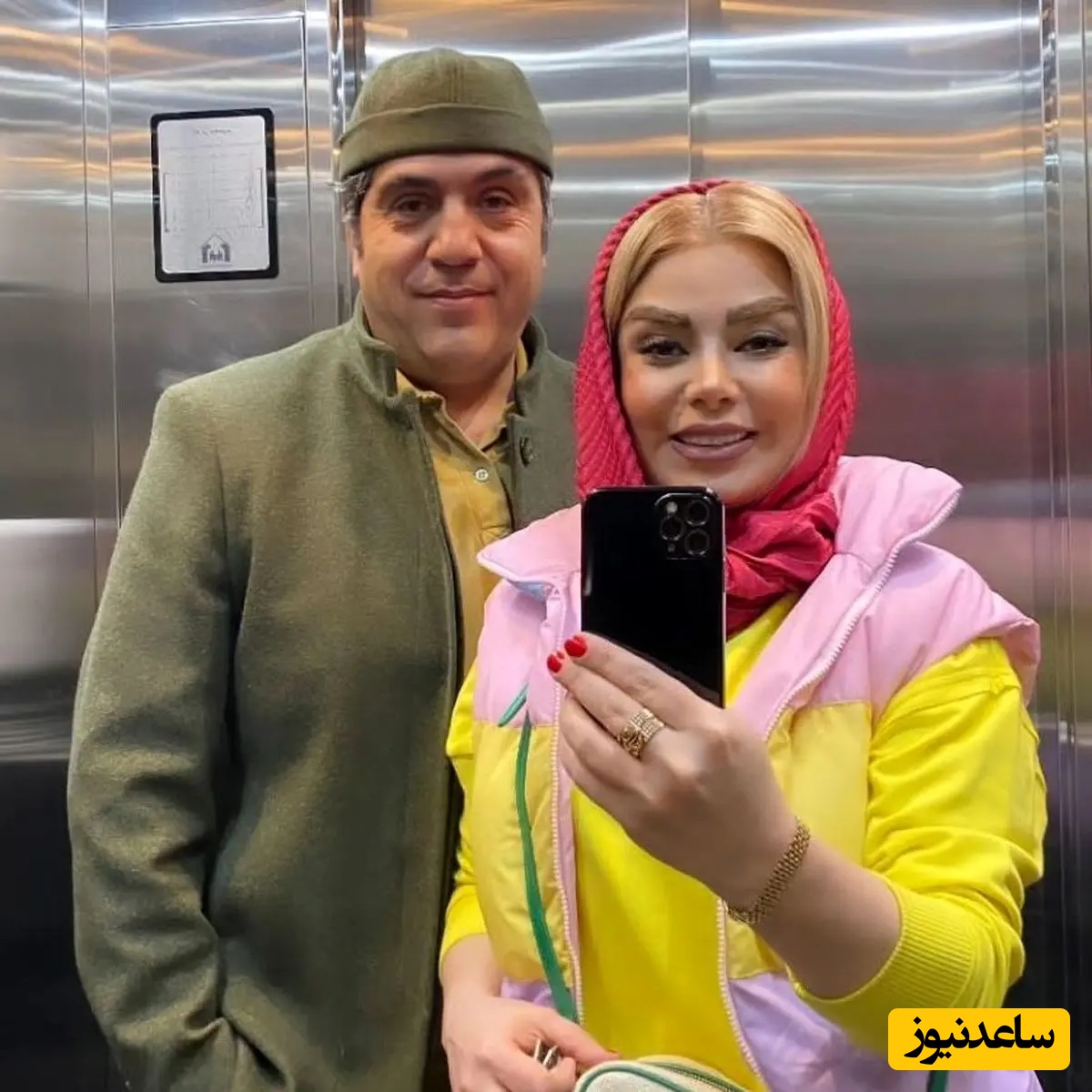 سلفی عاشقانه صبحگاهی صبا راد و همسرش