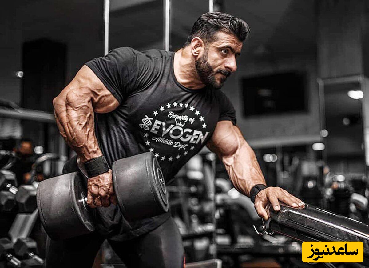 دمبل های 70 کیلویی برای تمرین روزانه هادی چوپان/مثل آب خوردن باهاشون تمرین میمکنه!