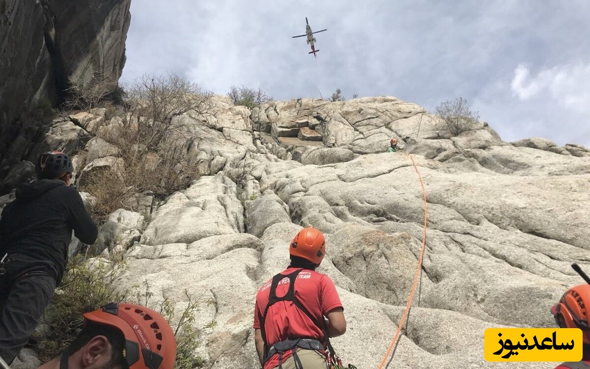 عملیات نجات 3 کوهنورد از لبه پرتگاه اشترانکوه +ویدئو
