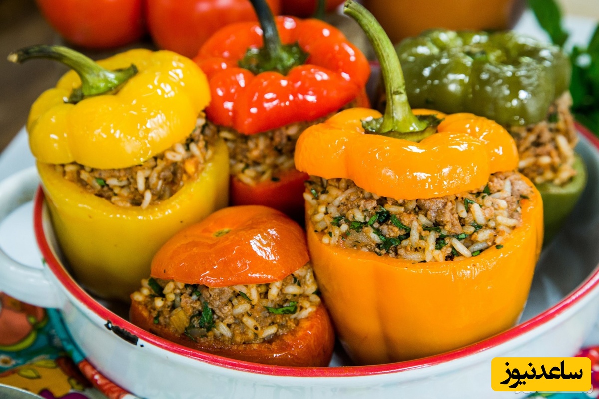 طرز تهیه دلمه فلفل خوشمزه و اصیل ایرانی+ عکس