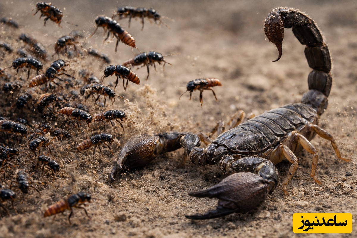 (ویدئو) مستند حیات وحش حیوانات/ نبرد هزار سوسک پرشی در مقابل عقرب