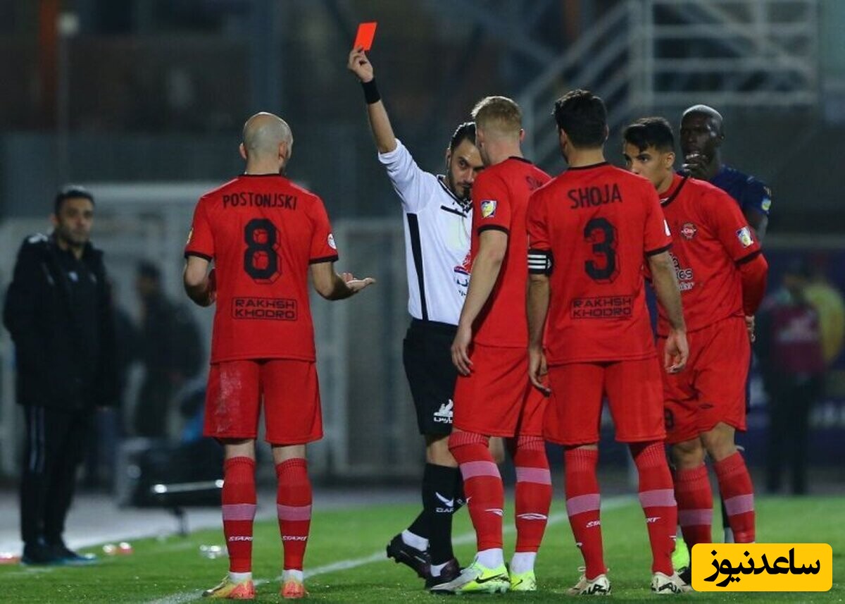اخراج جنجالی پوستونسکی در دیدار گل گهر و تراکتور: VAR کمر سرخ پوشان تبریزی را شکست+ویدیو