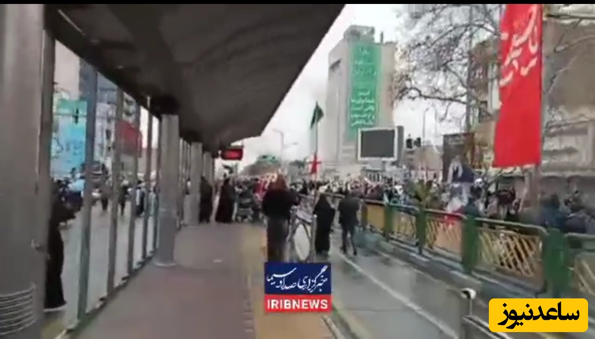 ببینید | ویدیویی دیگر از لحظه بمباران راهپیمایی روز قدس در خیابان آزادی تهران