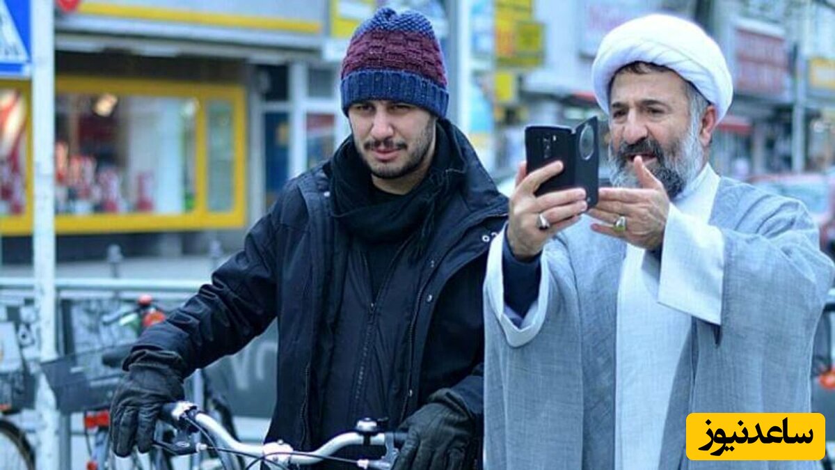 (فیلم) خوش تیپ کردن مهران رجبی در لباس روحانیت به همراه جواد عزتی در اروپا! / حاج آقا تو خارج اشکال نداره؟