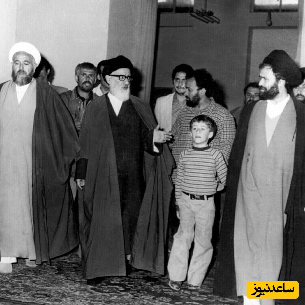 تصویری از دوران کودکی حسن خمینی در کنار امام خمینی