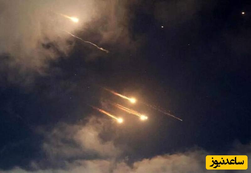 تصاویر زنده شبکه sky news از مسیر موشک های ایرانی به سمت پایگاه‌های آمریکا