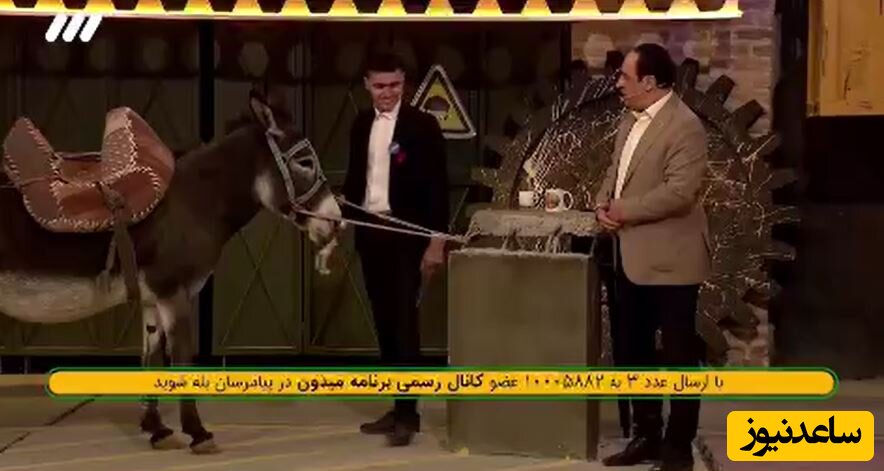 (فیلم) اقدام عجیب میلیاردر دهه هشتادی ایرانی در دوشیدن شیر خر روی آنتن تلویزیون و خر سواری بهمن هاشمی