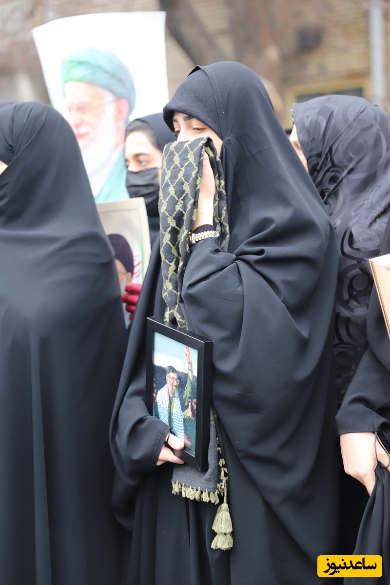 دلتنگی خواهرزاده دلسوز برای دایی قهرمانش در مراسم تشییع پیکر شهدای اقتدار تبریز:دایی دلم برات تنگ میشه+عکس