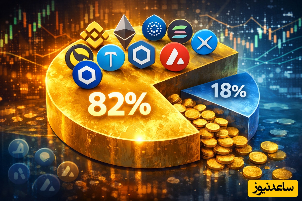 رکورد تازه در بازار کریپتو؛ 82 درصد ارزش آلت‌کوین‌ها فقط برای 10 توکن