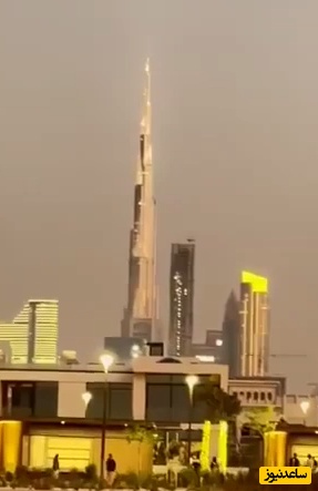 لحظه اصابت  پهپاد در دبی با نمای برج خلیفه+ ویدیو