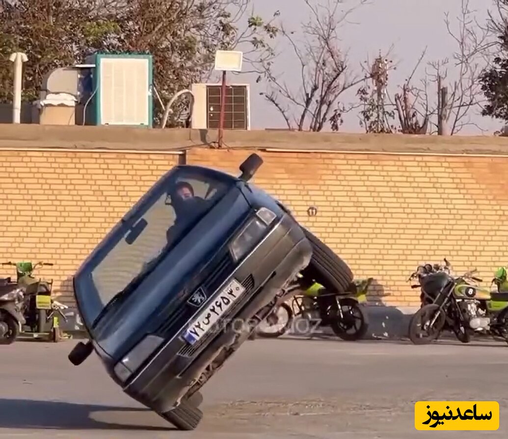 (فیلم) تک چرخ زدن راننده ماهر ایرانی با پژو آردی / خدایی دمش گرم، چجوری تونست؟! 😲