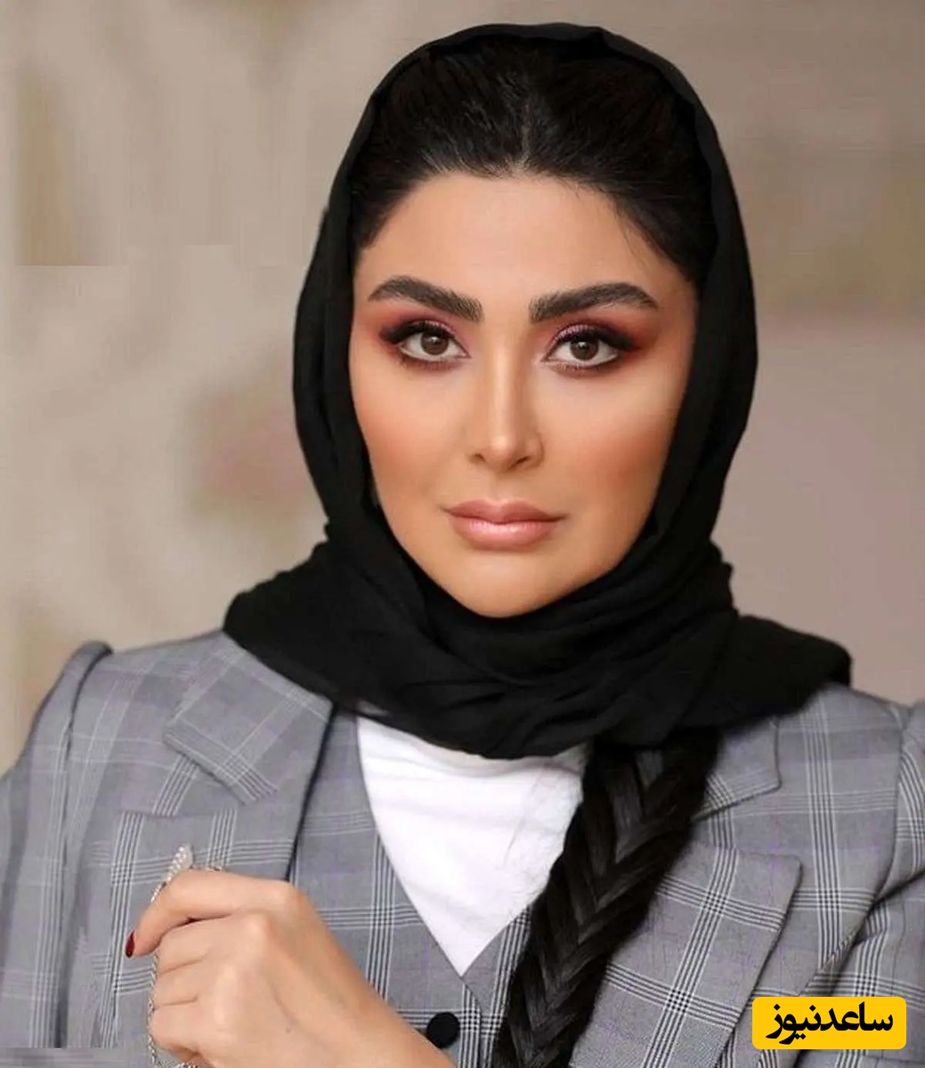 ژست باکلاس مریم معصومی با استایل جین و حیوون خونگیش در کنار دریاچه زیبا و مه آلود