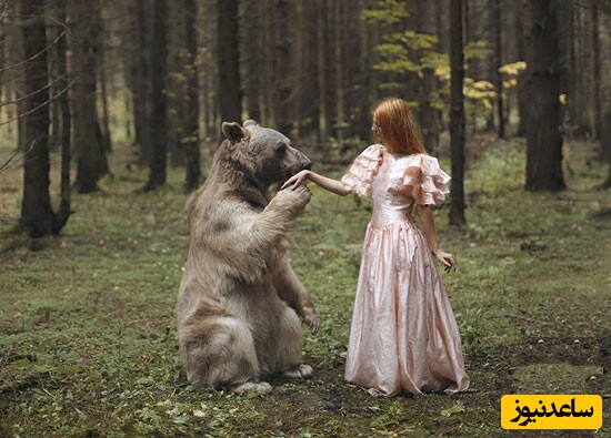 14 تصویر رویایی و حیرت‌انگیز دختر مو قرمز روسی با حیوانات جنگل که مو را تن بینندگان سیخ می کند