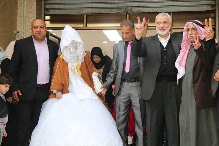 حضور اسماعیل هنیه در عروسی شیما دختر فلسطینی+عکس
