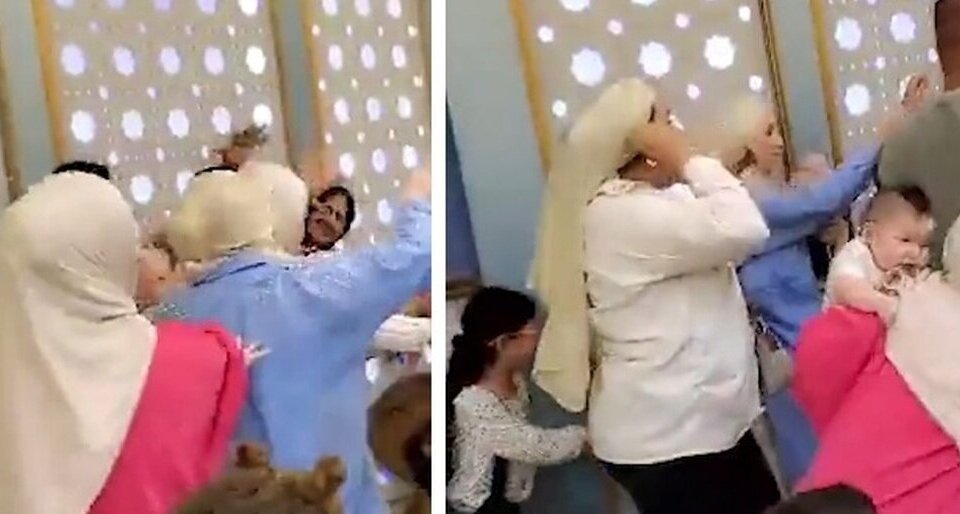 (ویدئو) زد و خورد شدید مادران بچه بغل!