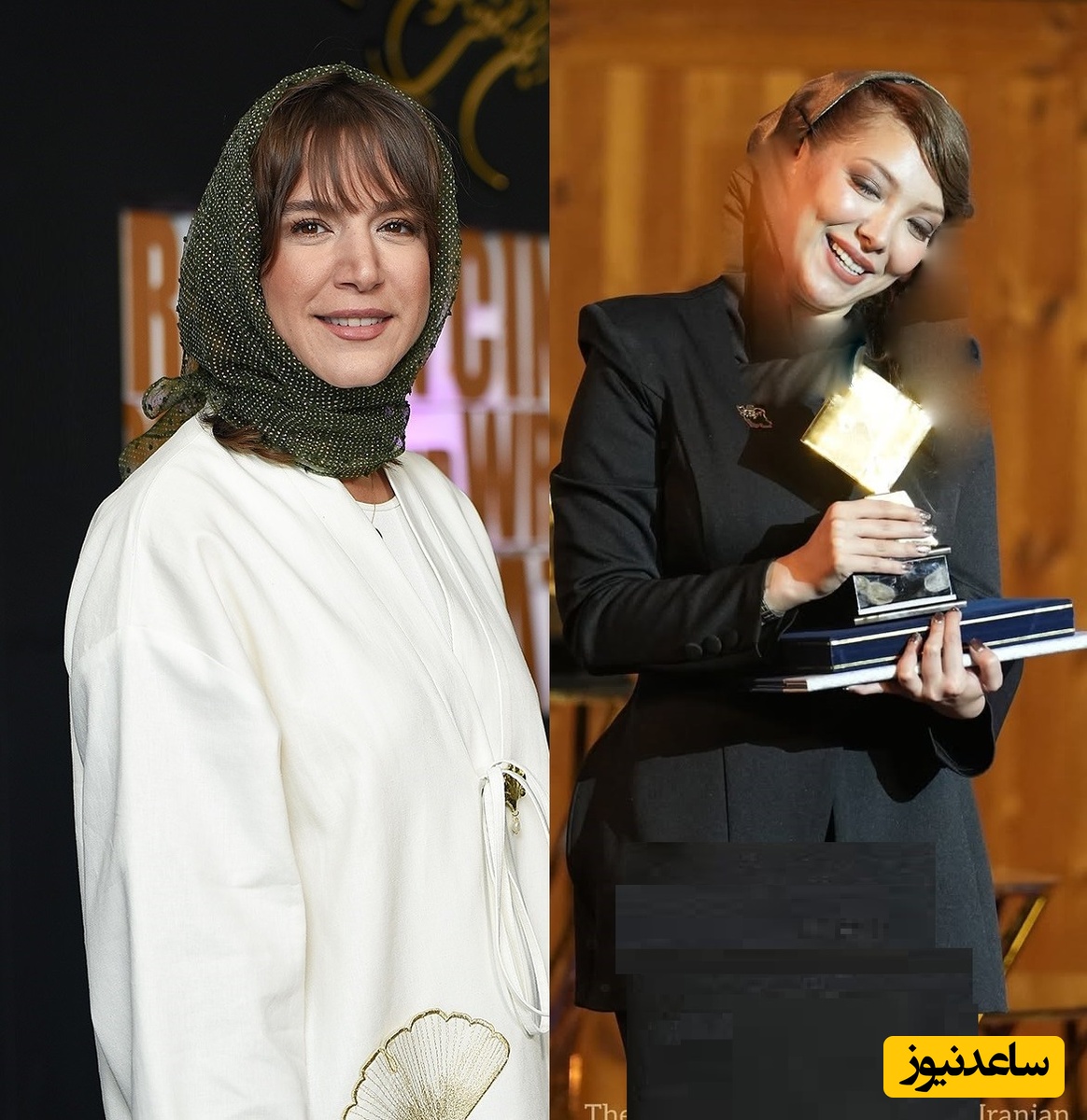 نگاهی به استایل شیک 2 بانوی هنرمند در جشن منتقدین: درخشش استایل مونوکروم مشکی صدف اسپهبدی و استایل طلایی ستاره پسیانی مزین شده به سنجاق سینه طرح کشور ایران و درخت ژینکو