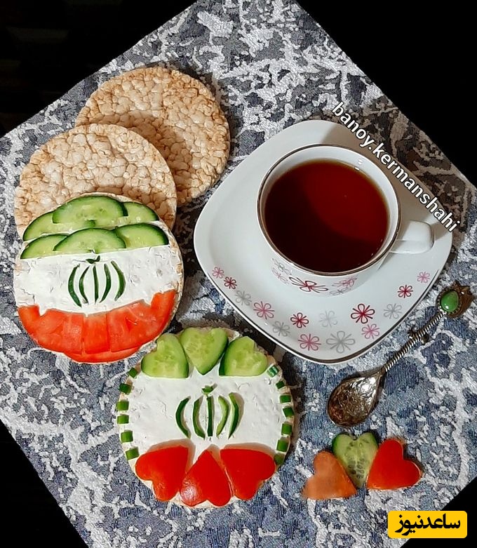 صبحانه‌ای به رنگ وطن؛ ابتکار دانش‌آموزان ایرانی در تزئین صبحانه  امروزشان در مدرسه به شکل پرچم ایران +فیلم