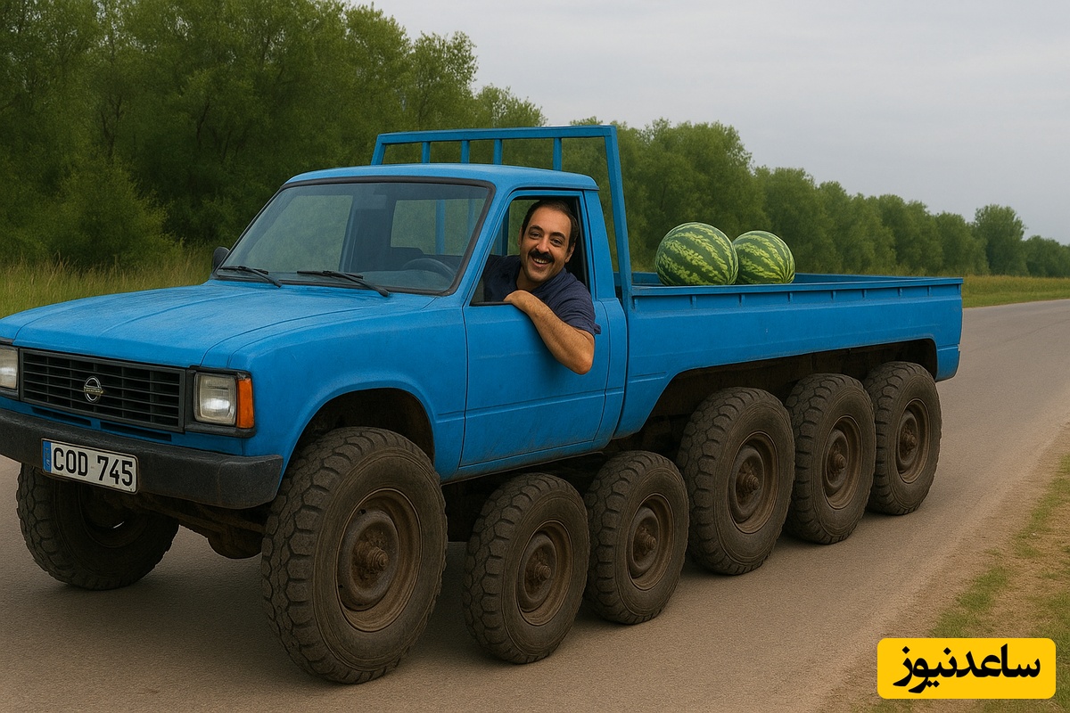 ویدئو/ خلاقیت خنده‌دار راننده نیسان ایرانی در تبدیل نیسان به 6 چرخ مرزهای تکنولوژی و طراحی اتومبیل رو 10 متری جابه جا کرد😂/ مغز یه ایرانی همیشه پر از ایدست👍