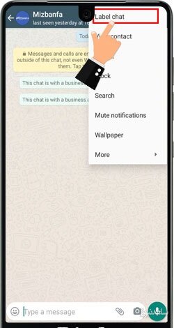 برچسب گذاری به کمک لیبل های تعریف شده در واتساپ