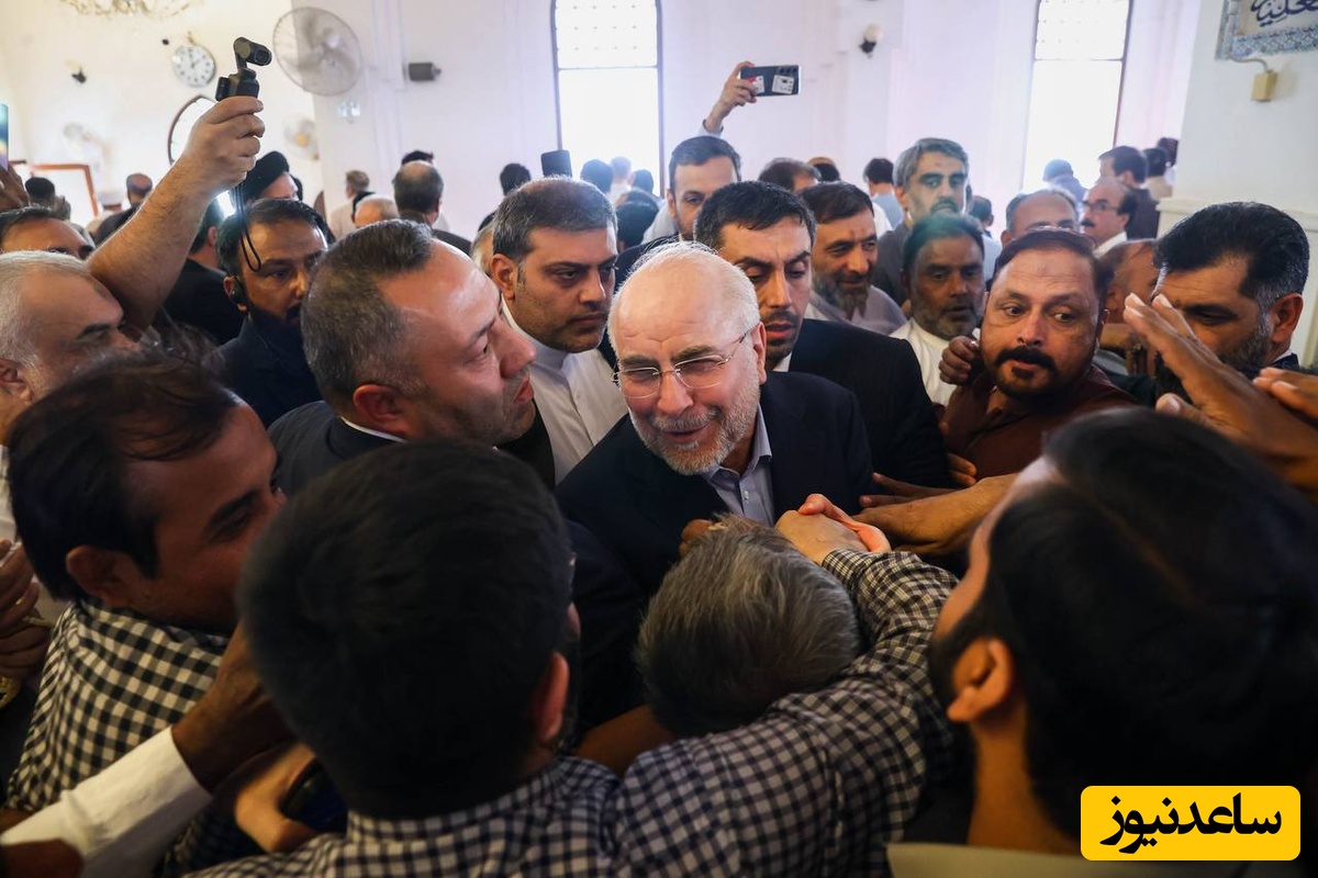 رقابت مردم پاکستان برای رسیدن به قالیباف و دیده بوسی با او‎/ برای روبوسی با قالیباف سرودست میشکانند...