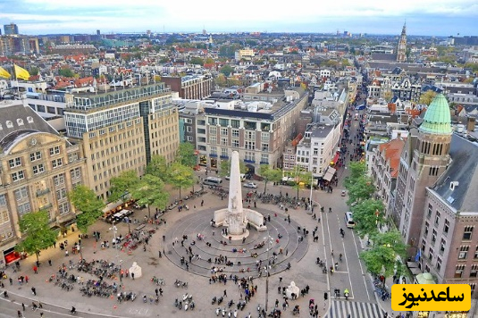 A-Top-View-Of-Dam-Square-In-Amesterdam-During-Day-Netherland