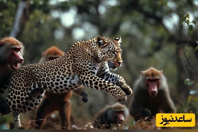 (ویدئو) مستند حیات‌وحش حیوانات؛ ماجرای امروز راز بقا:لحظه نادر در طبیعت؛ واکنش غیرمنتظره پلنگ در مواجهه با گله بابون‌ها